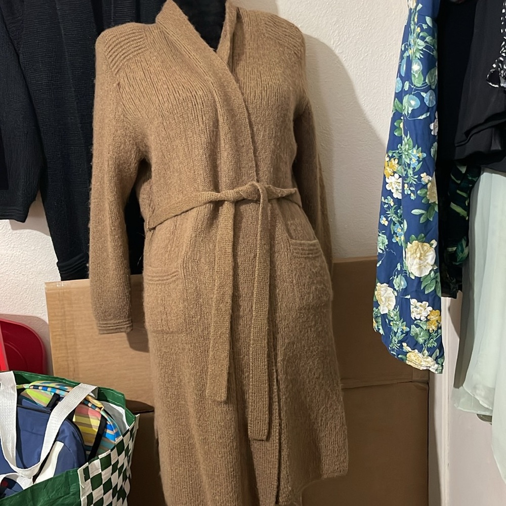 100% baby alpaca luxury cardigan robe